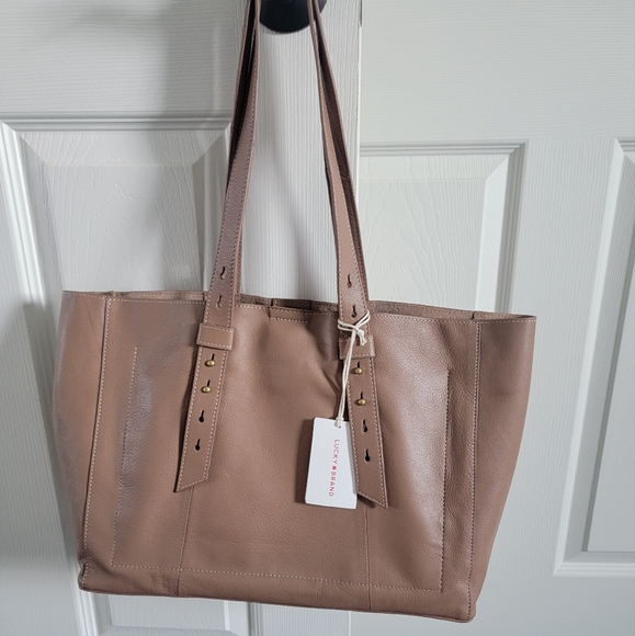 NWT! Lucky Brand Trya Tan Leather Tote - Picture 6 of 9